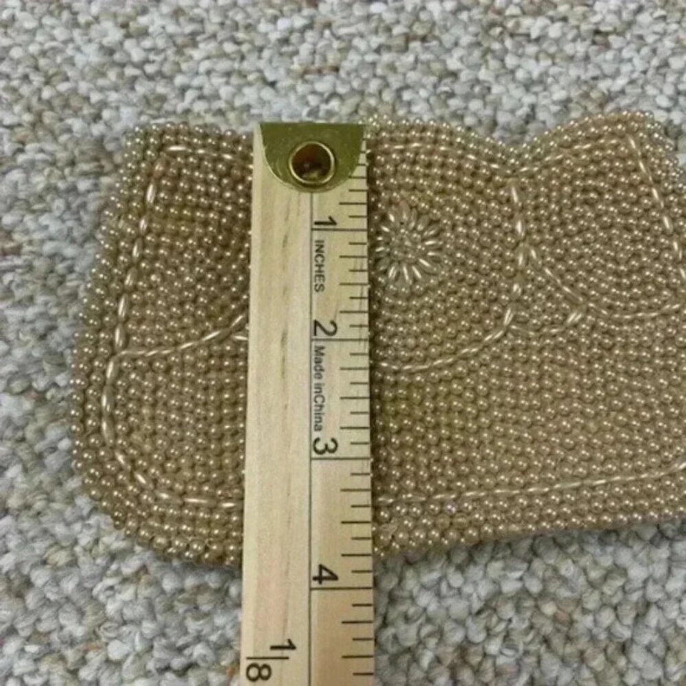Vintage Antique Handmade Pearl Beaded Bag Clutch Change Purse - Picture 3 of 6